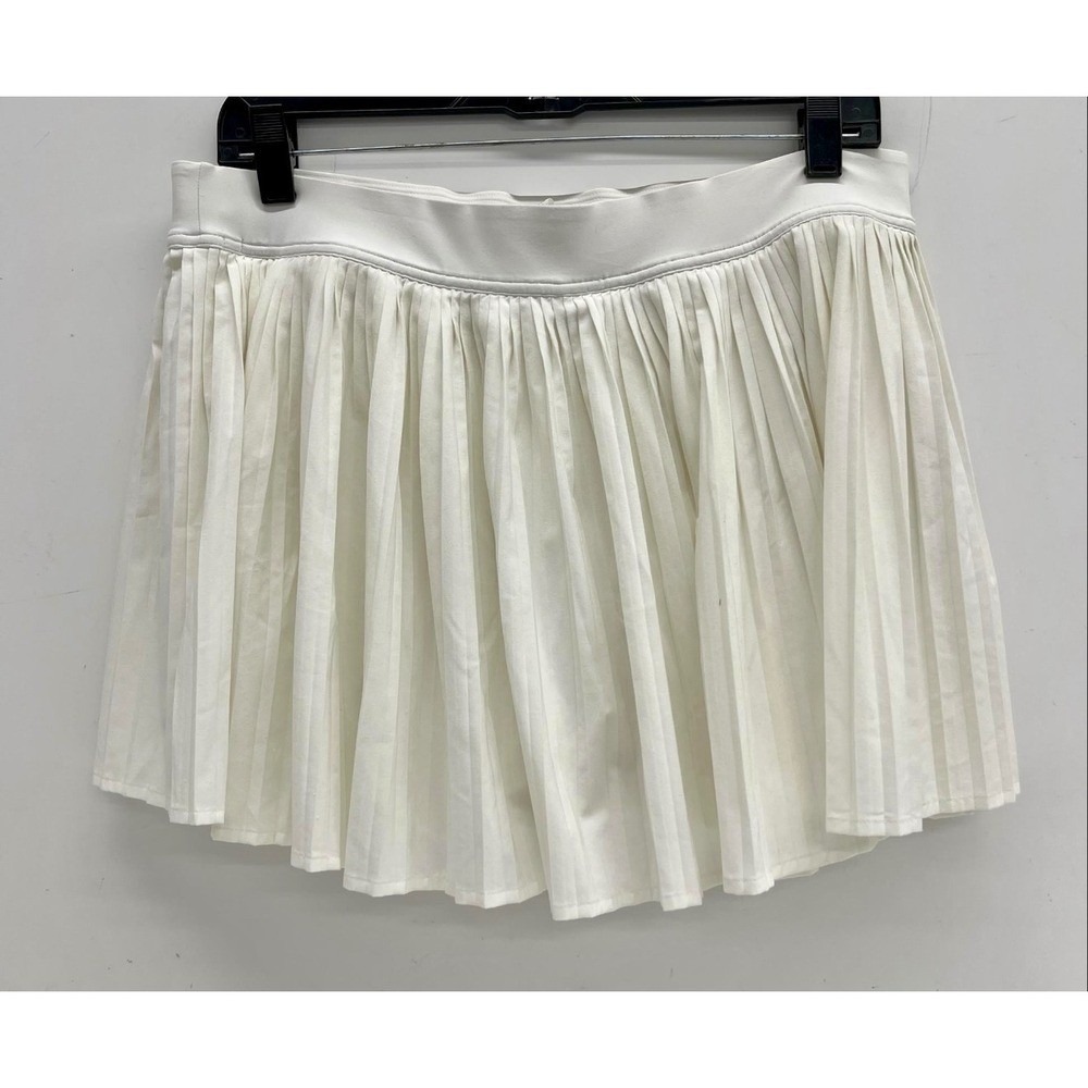Lululemon Pleated Tennis Skirt White Built-in Shorts Athleisure Size 12 - Picture 2 of 6
